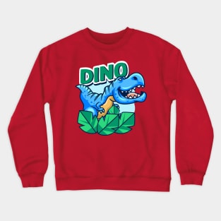 Cute Blue Little Dino Crewneck Sweatshirt